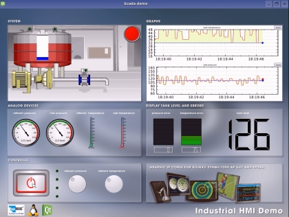 Xylon Industrial HMI demo screenshot - designed by Qt