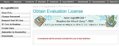 logicBRICKS Licensing - Confirmation Message