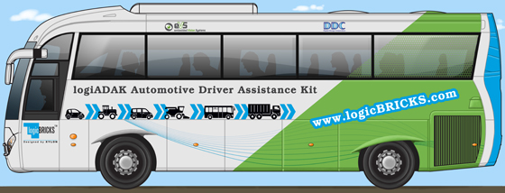 Xylon Demo Bus Model with 6 Camera Surround View Driver Assistance